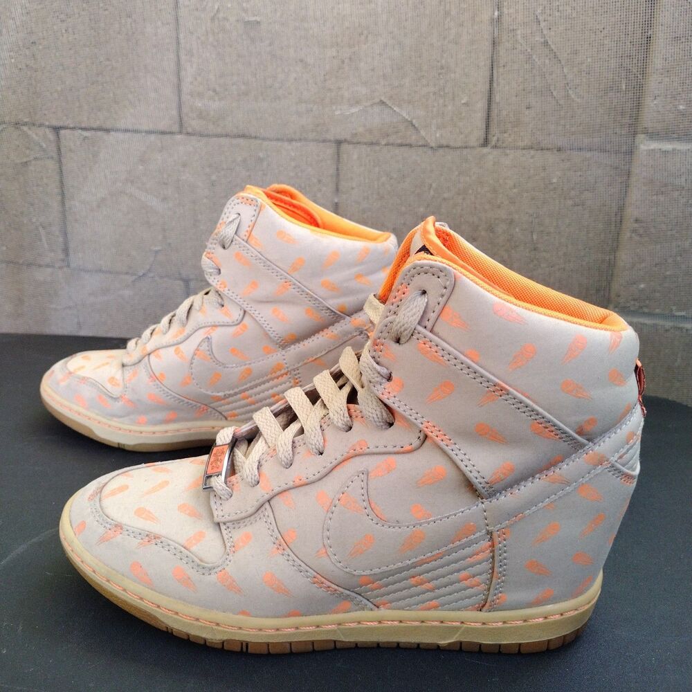 Nike Dunk Sky Hi BHM Women's Size 7 Hidden Wedge Custom 586581-200 Tan Orange